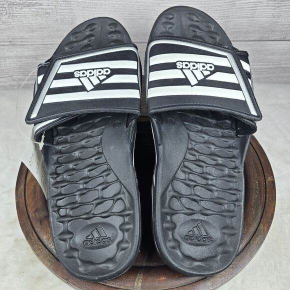 Vintage Adidas Y2K 2005 Slide Sandals Men\'s Size 11 Black White Slides Rare NWT